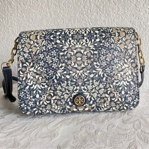Tory Burch floral print flap crossbody bag